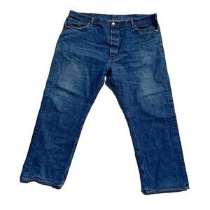 Vintage Levi's SIZE 46x30" Blue Distressed Denim 501 Classic Old-Fashioned Jeans